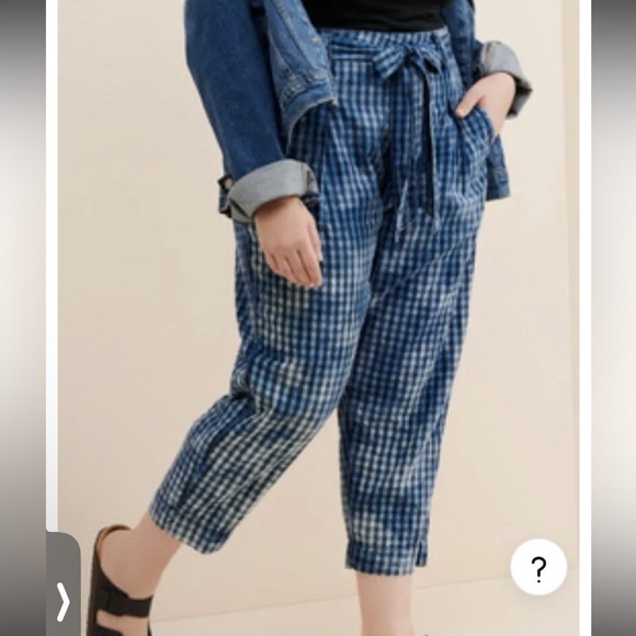 MAEVE by Anthropologie Avryl Bleached High Waisted Pants in Blue & Black Size 4 - Picture 5 of 14